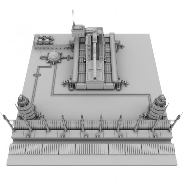 Heavy sci-fi cannon 3D model_8