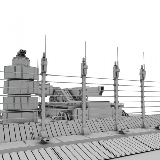 Heavy sci-fi cannon 3D model_6