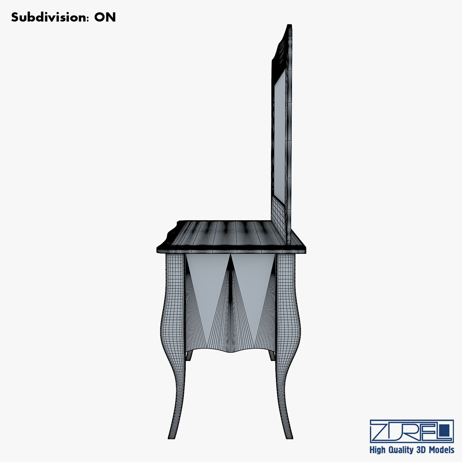 Arron Cosmetic Dressing Table 3D model_13