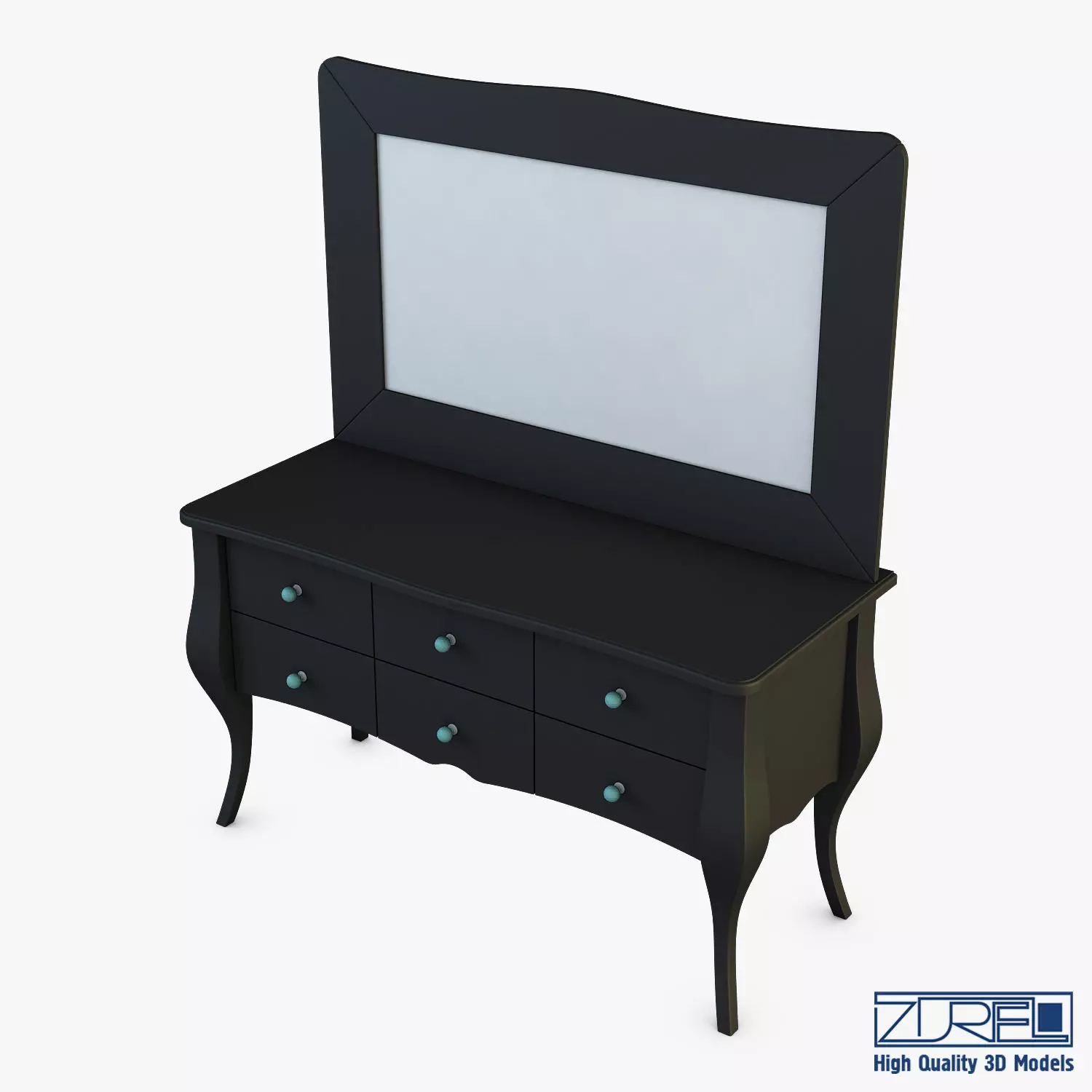 Arron Cosmetic Dressing Table 3D model_0
