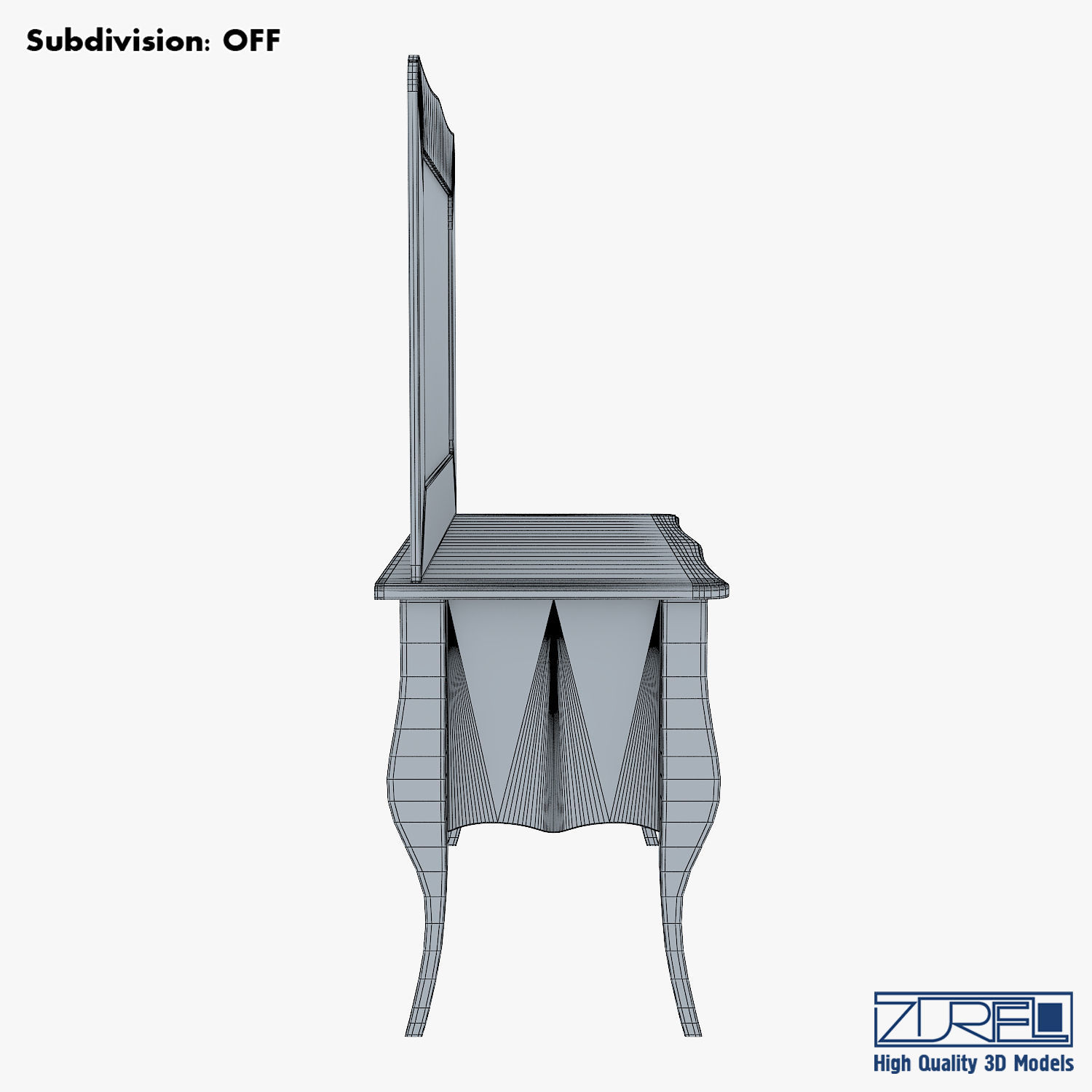 Arron Cosmetic Dressing Table 3D model_12