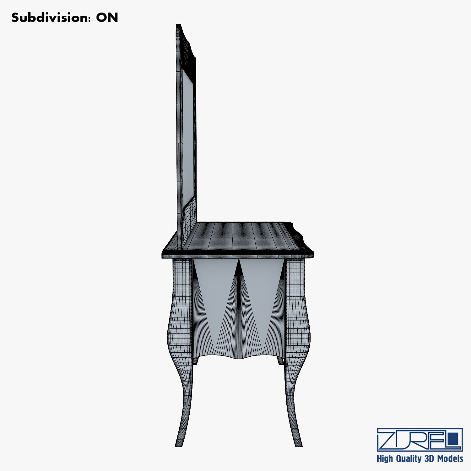 Arron Cosmetic Dressing Table 3D model_11