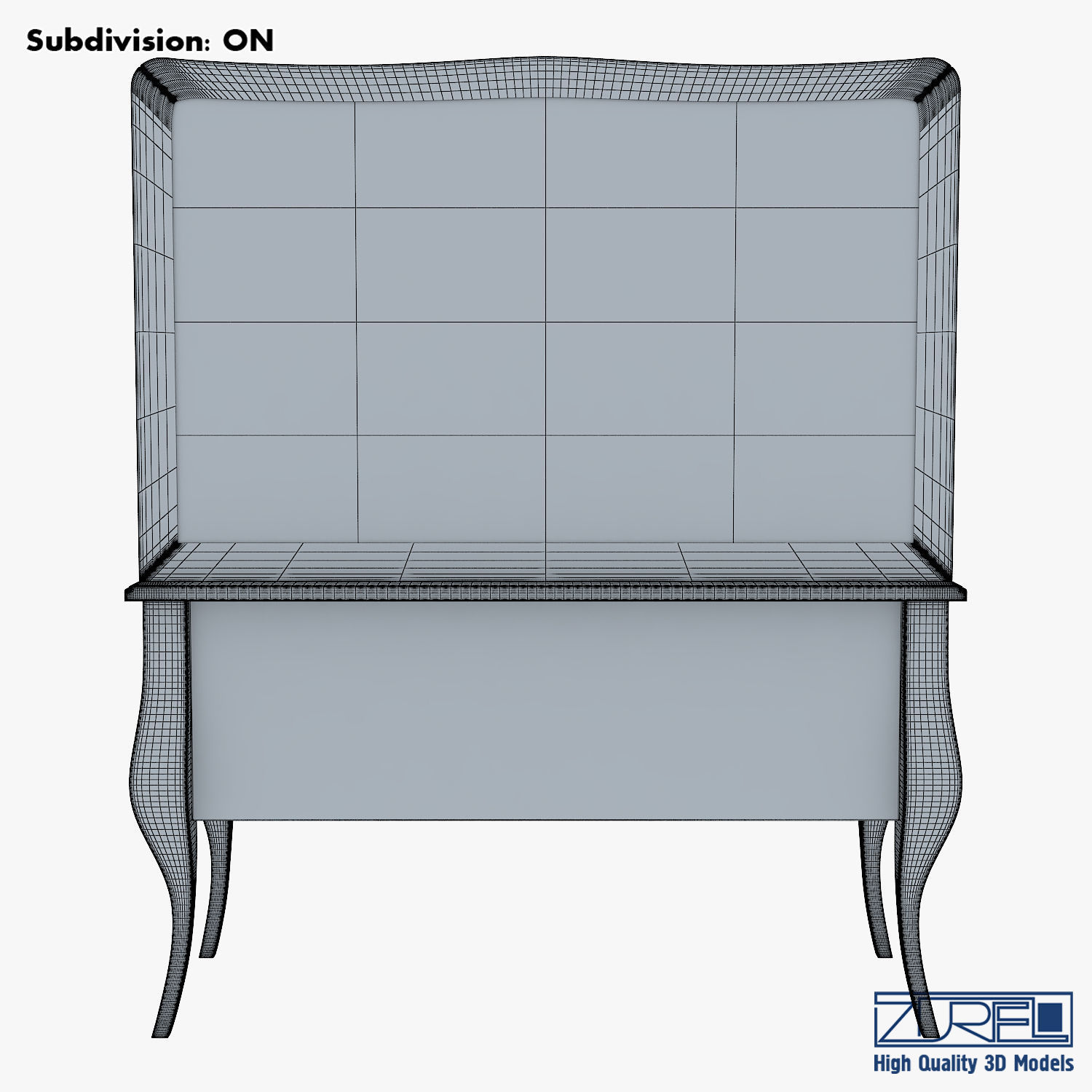 Arron Cosmetic Dressing Table 3D model_17