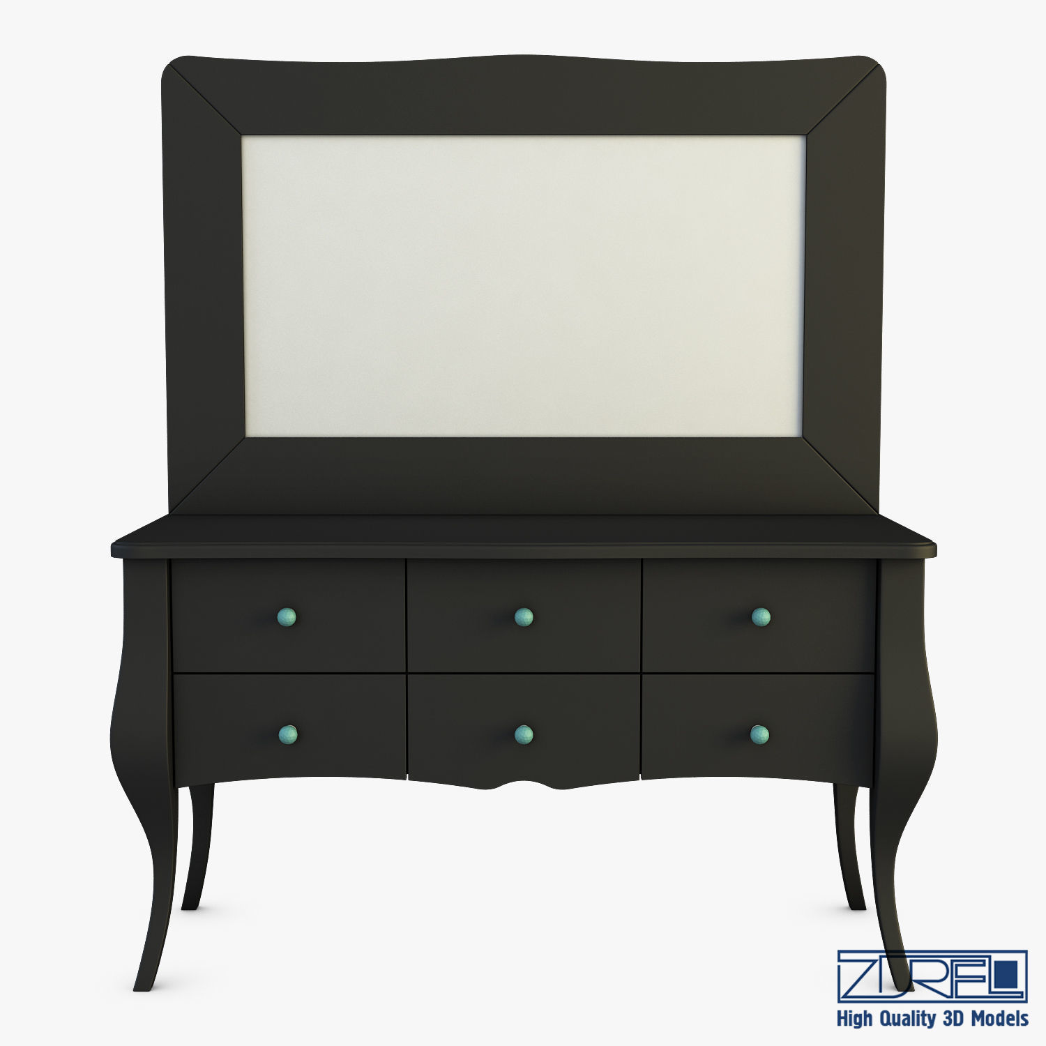 Arron Cosmetic Dressing Table 3D model_4