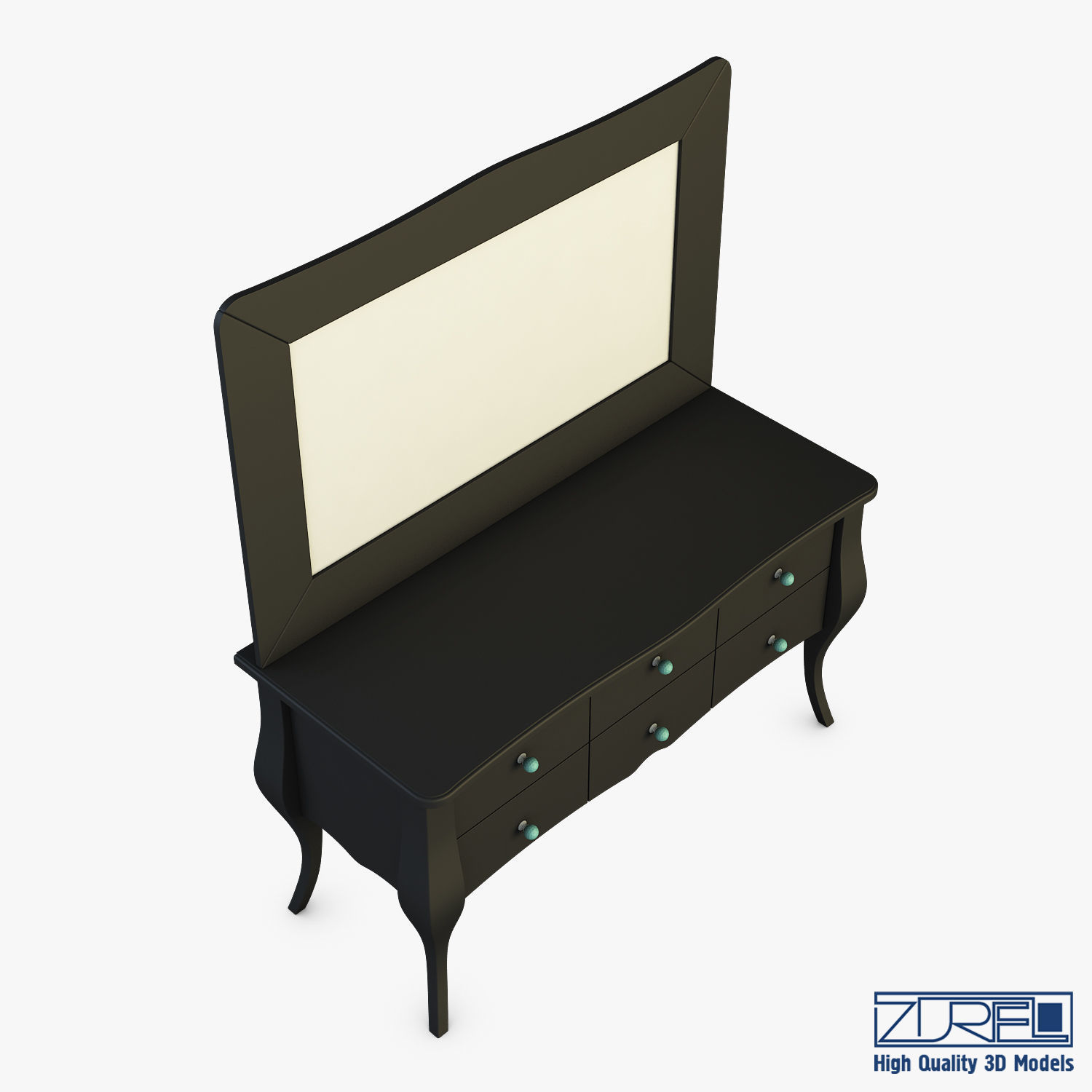 Arron Cosmetic Dressing Table 3D model_6