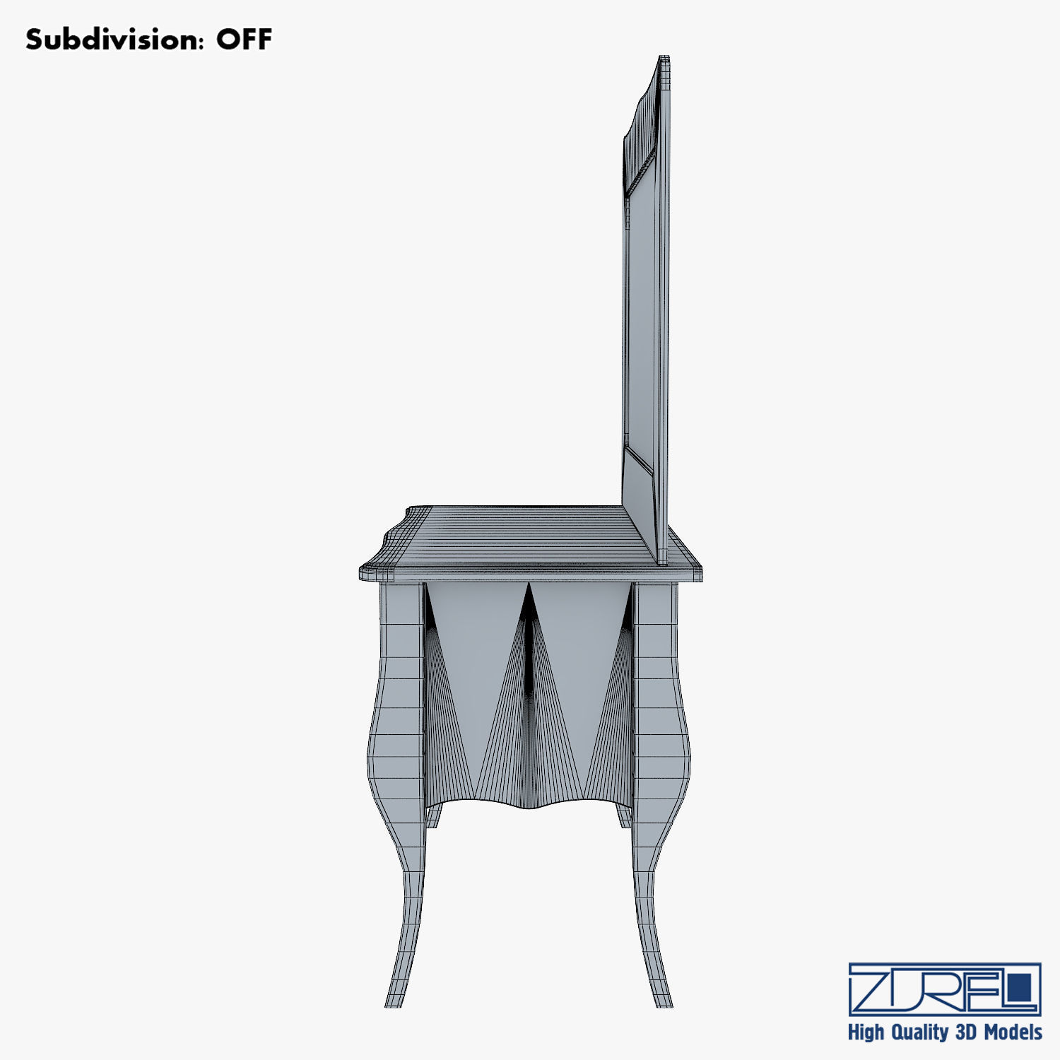 Arron Cosmetic Dressing Table 3D model_14