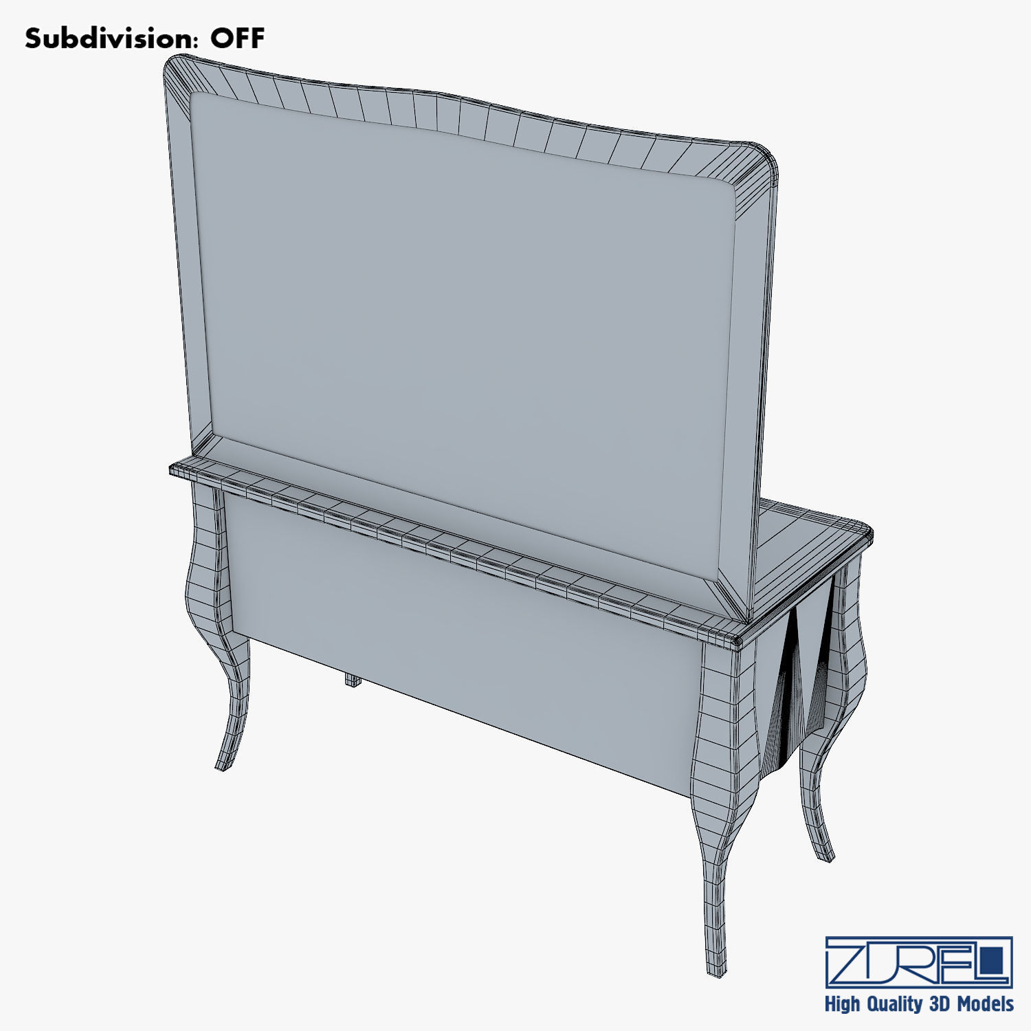 Arron Cosmetic Dressing Table 3D model_10