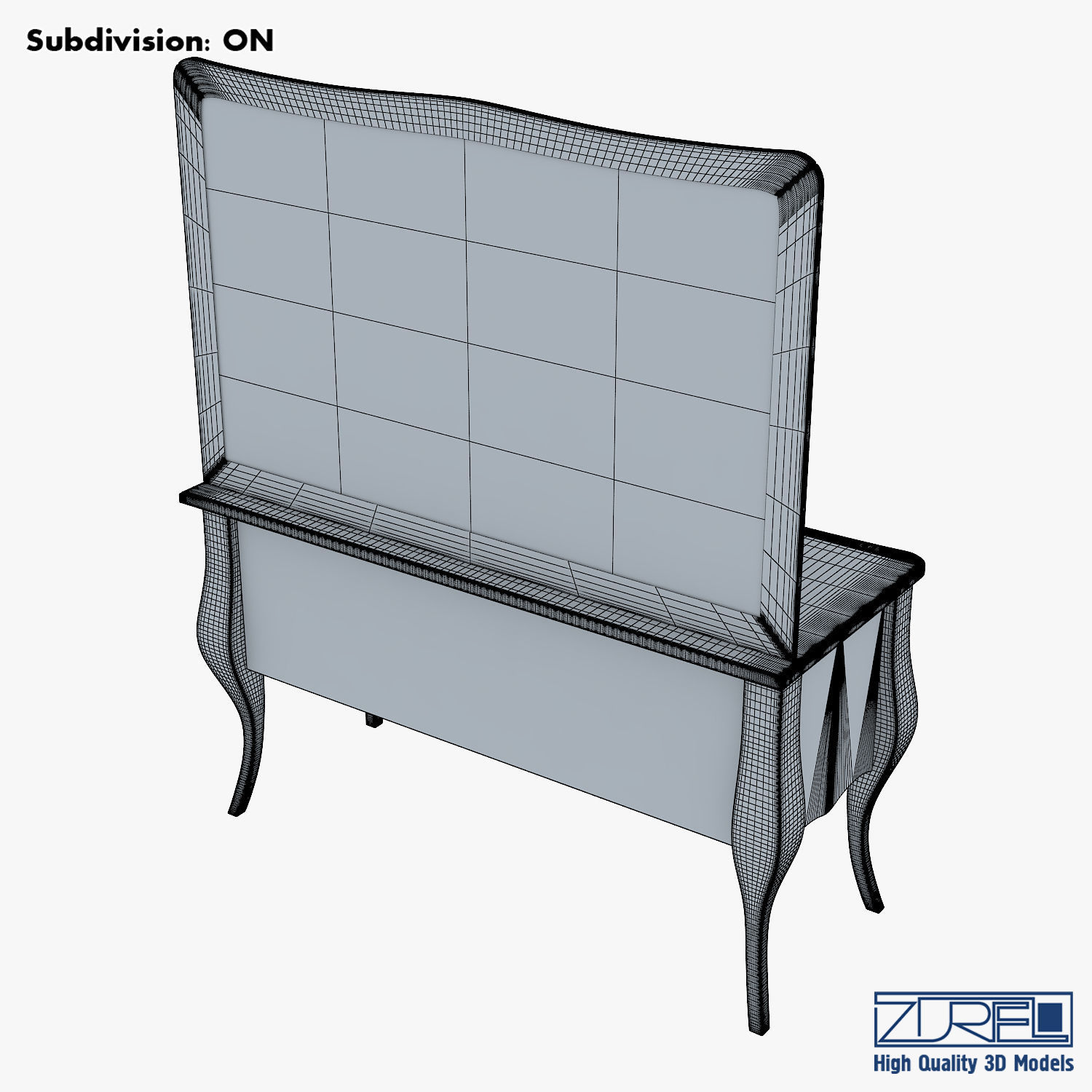 Arron Cosmetic Dressing Table 3D model_9