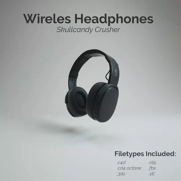 Skullcandy Crusher Wireless Headphone Low-poly 3D model