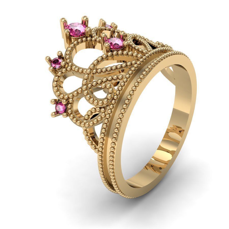  fashion ring crown   3D print model_2