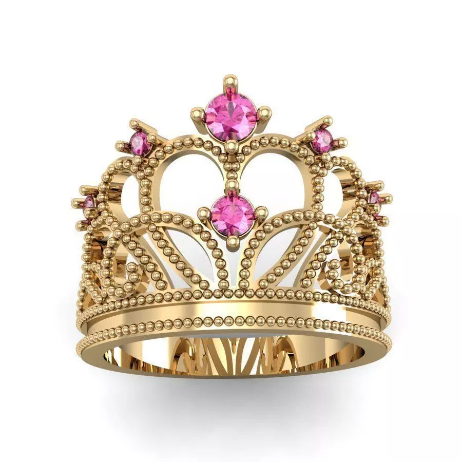  fashion ring crown   3D print model_0