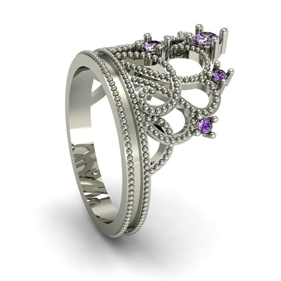  fashion ring crown   3D print model_1