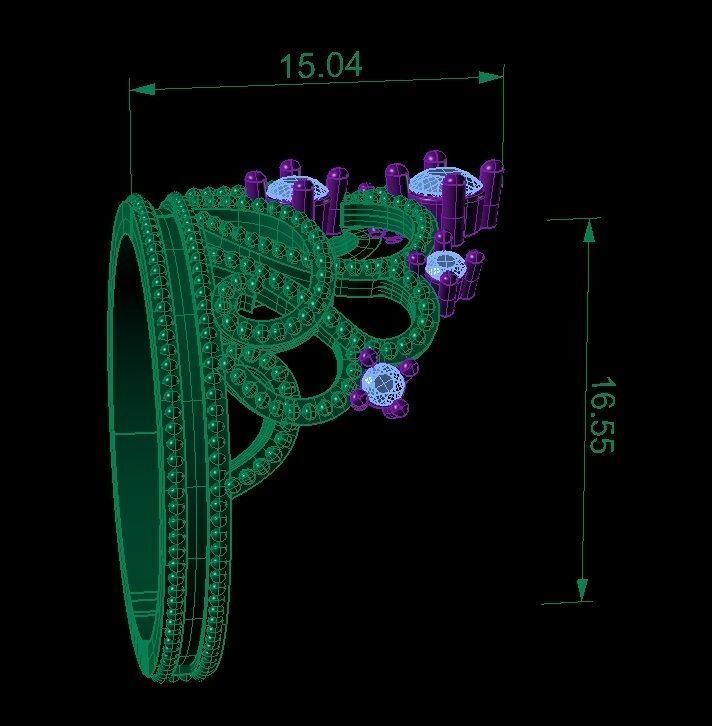  fashion ring crown   3D print model_4