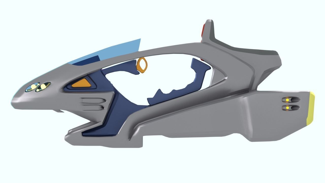 Sci-Fi Speeder Bike 3D model_11