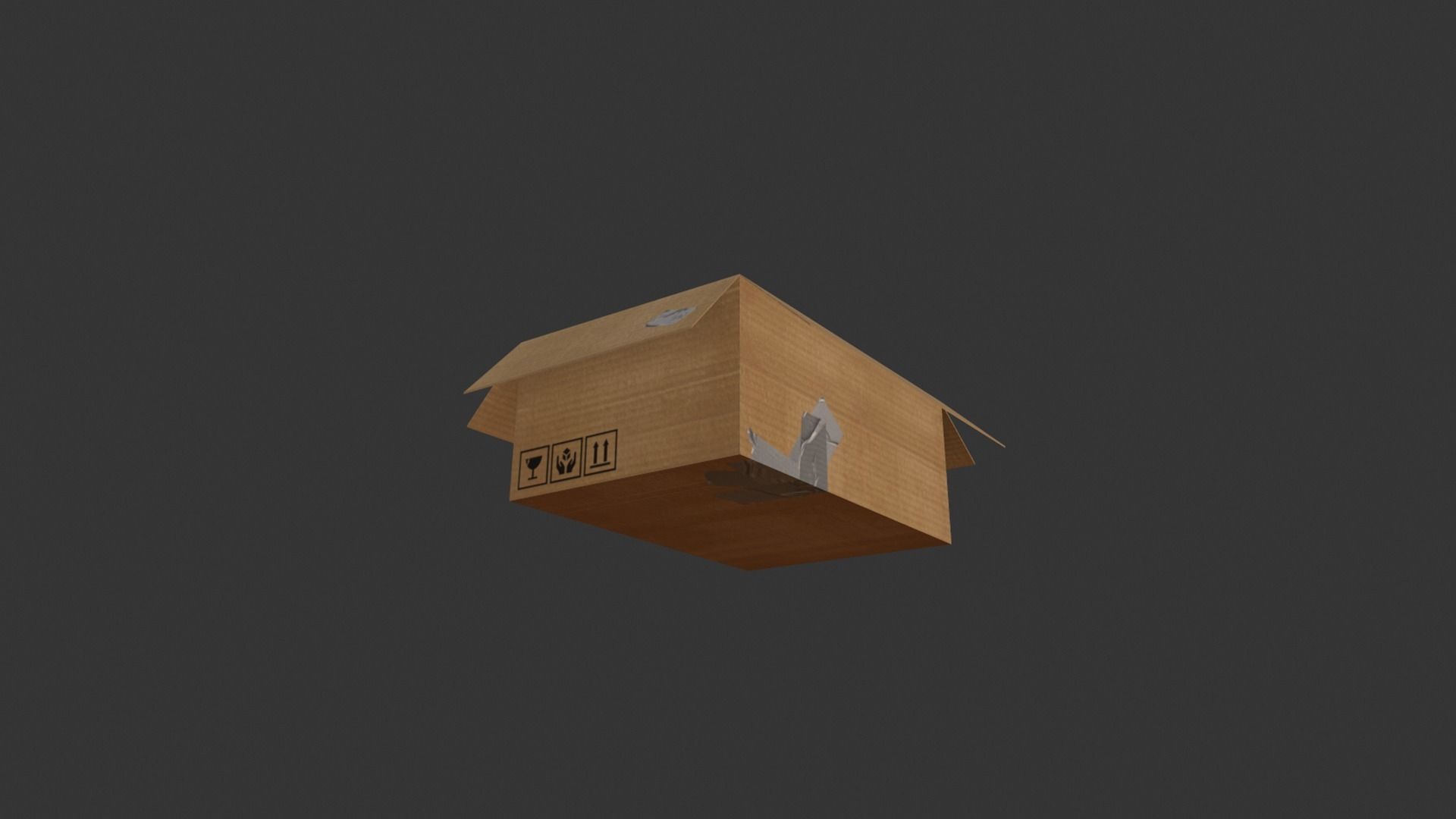 Cardboard Box PBR Free low-poly 3D model_1