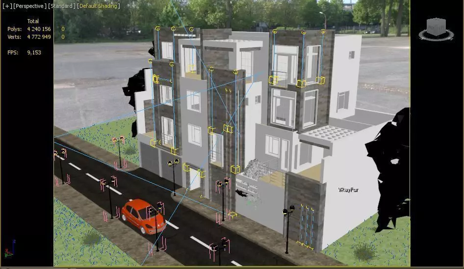 Modern Villa design exterior visualisation house 3D model_1