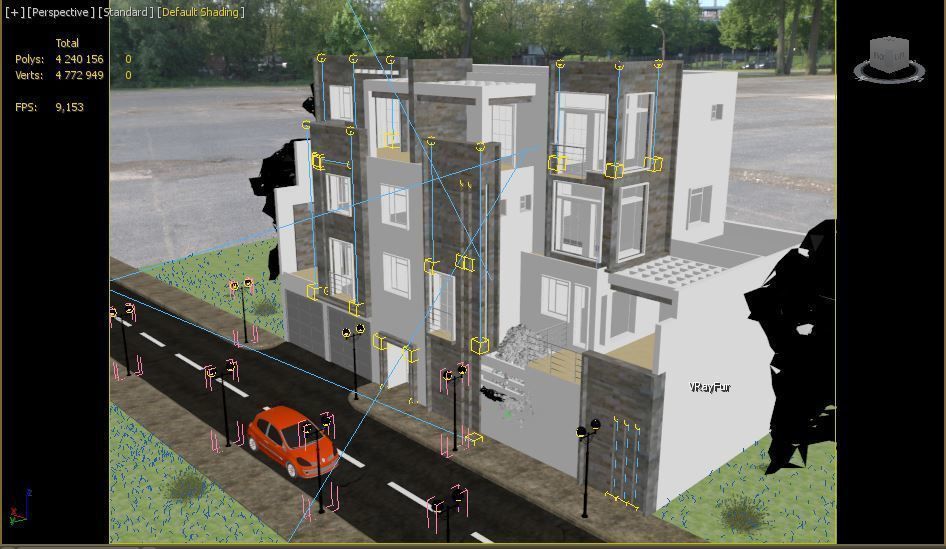 Modern Villa design exterior visualisation house 3D model_12