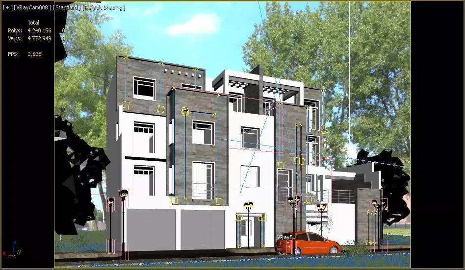 Modern Villa design exterior visualisation house 3D model_4
