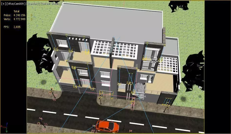 Modern Villa design exterior visualisation house 3D model_2