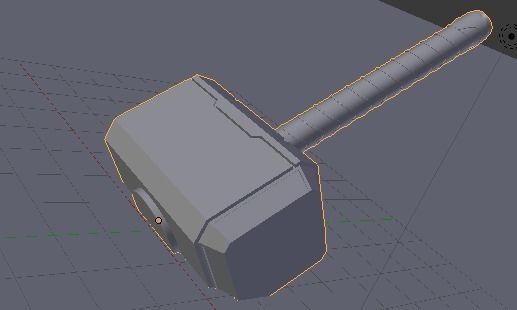 Hammer thor Low-poly 3D model_4