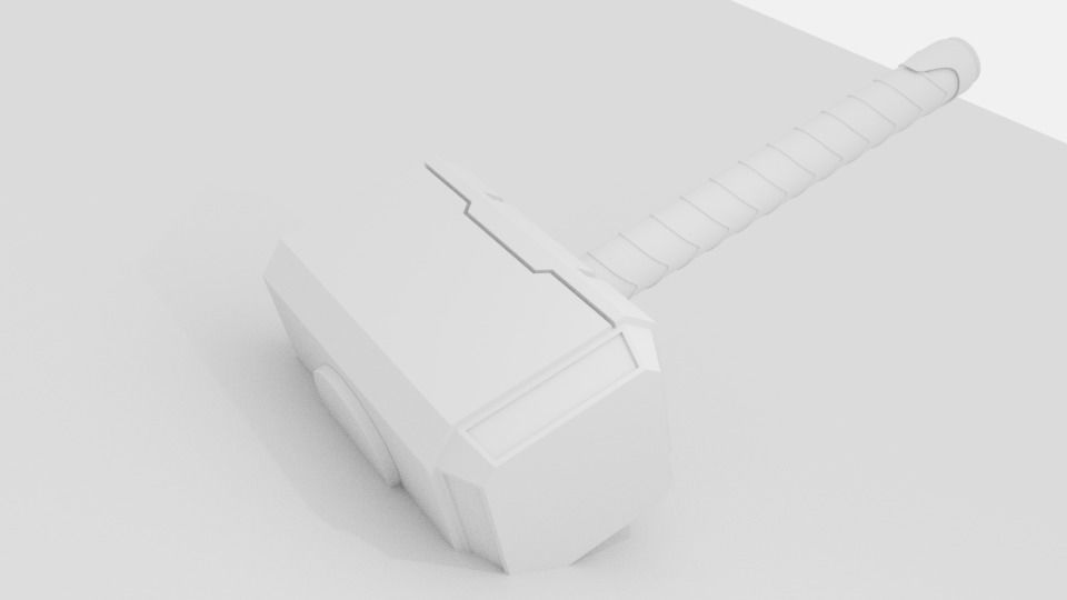 Hammer thor Low-poly 3D model_3