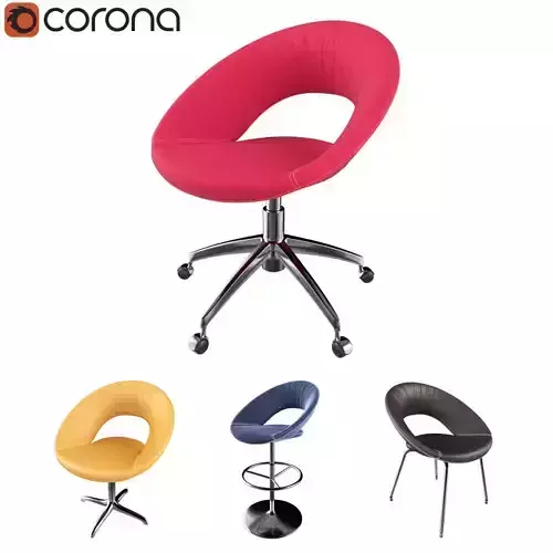 Nina 4 Set different colored chairs and stools