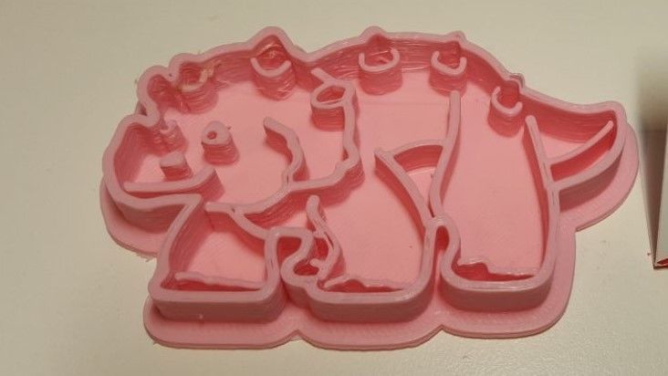 Set 5 cutter cookie five cute dinosaur dino 3D print model_2