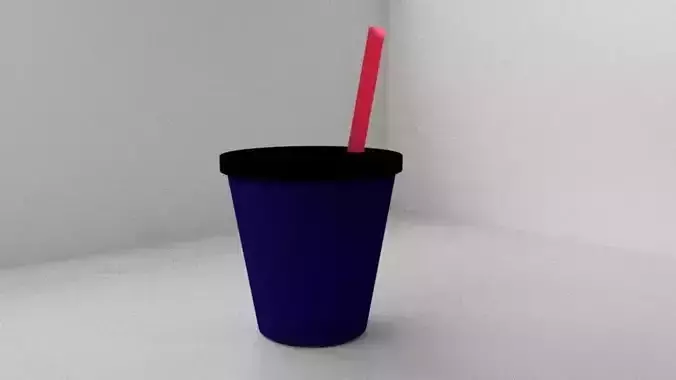 Cup with topper and straw