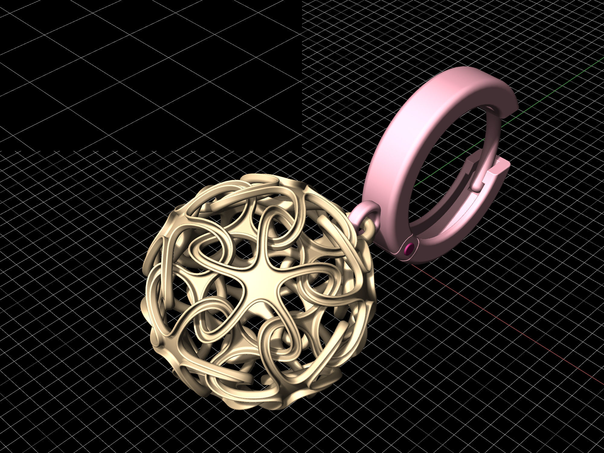 Stars Ball earrings 3D print model_4