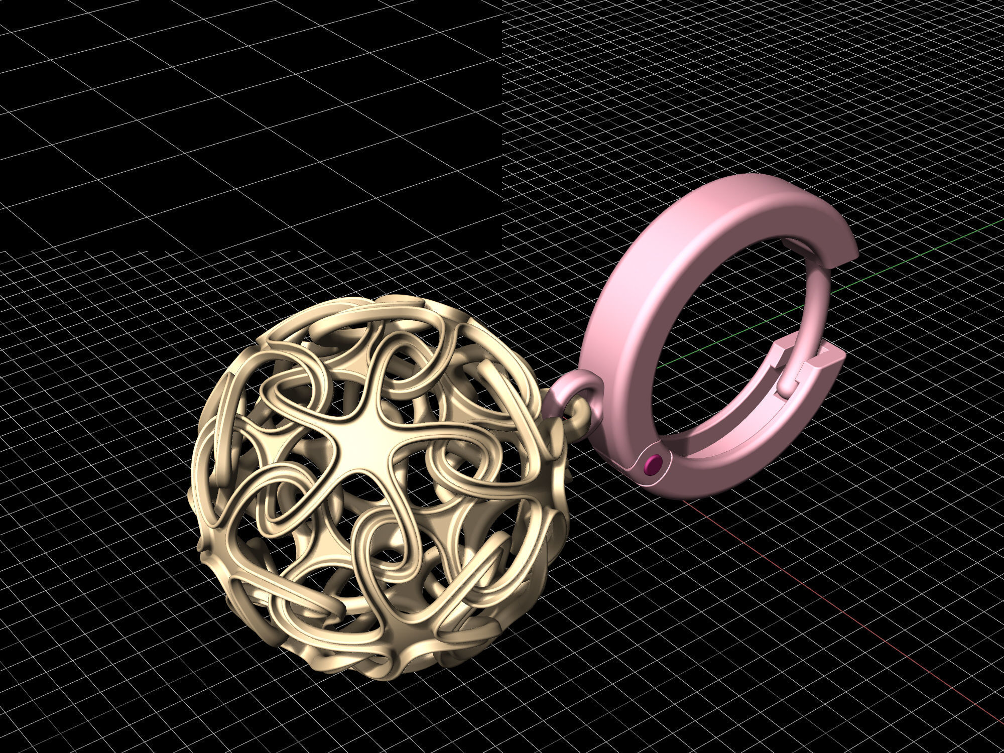 Stars Ball earrings 3D print model_9