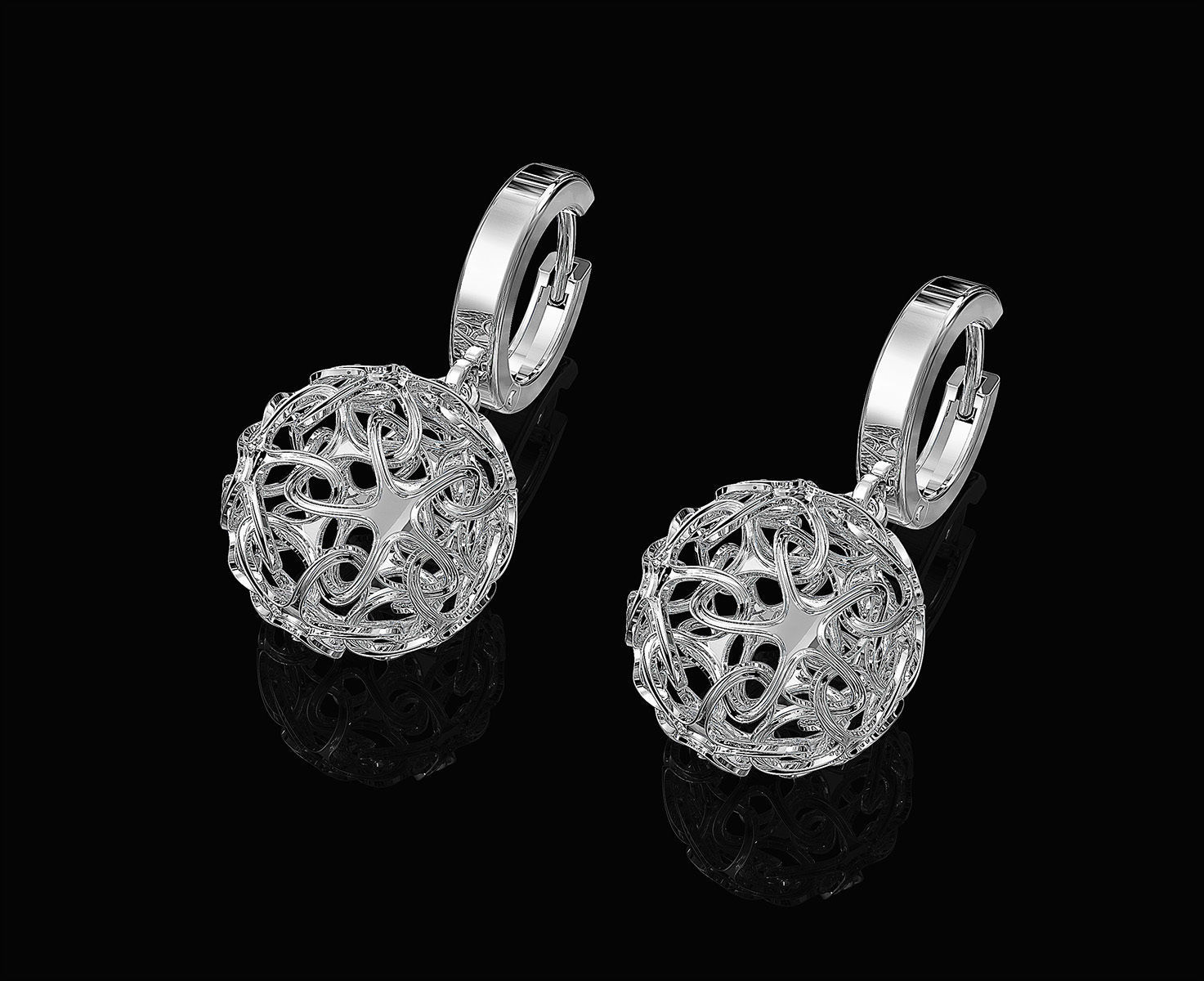 Stars Ball earrings 3D print model_2