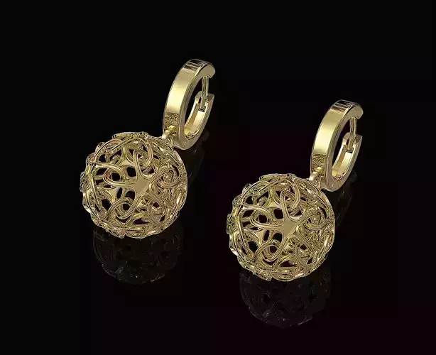 Stars Ball earrings 3D print model