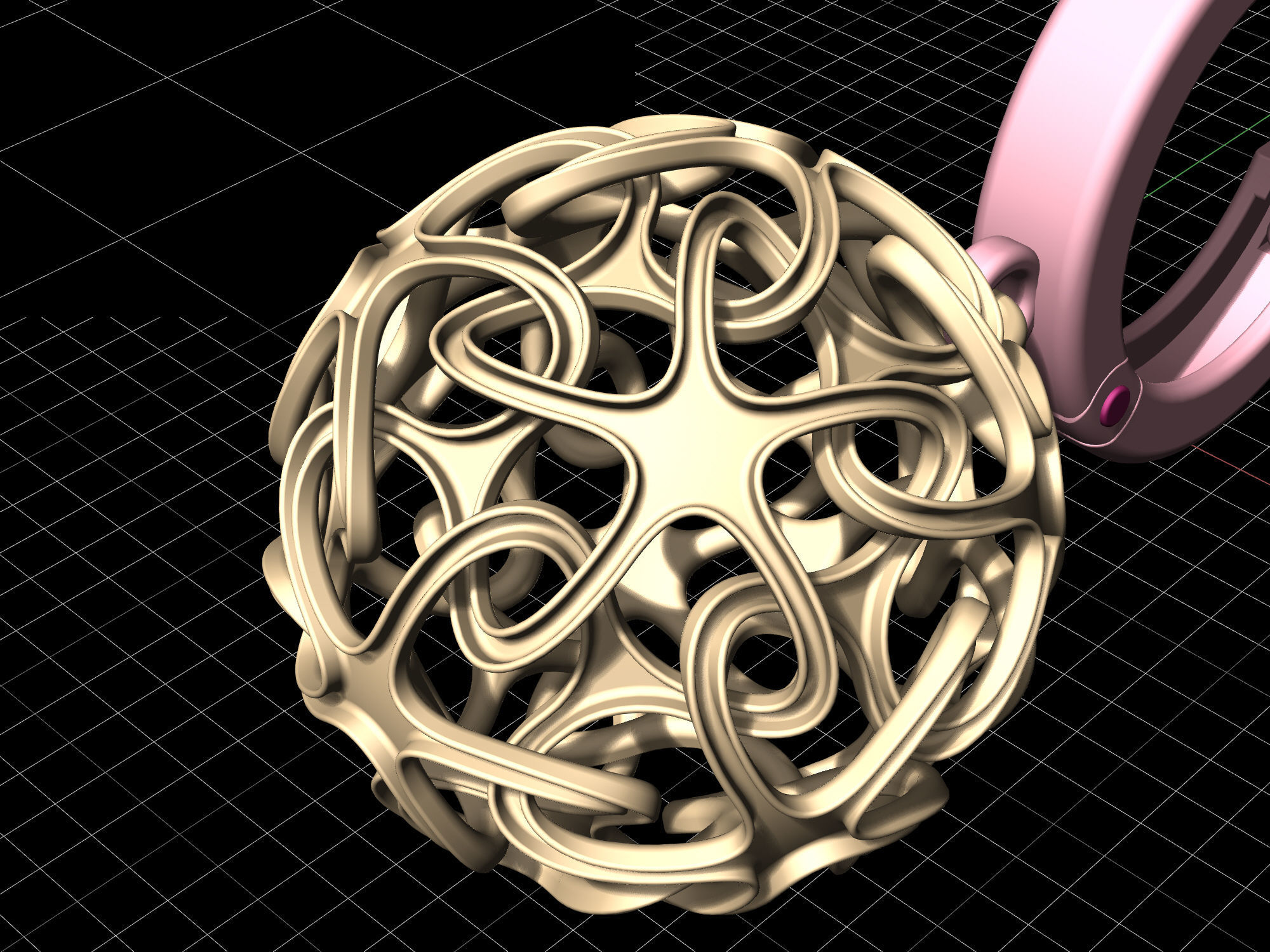 Stars Ball earrings 3D print model_10