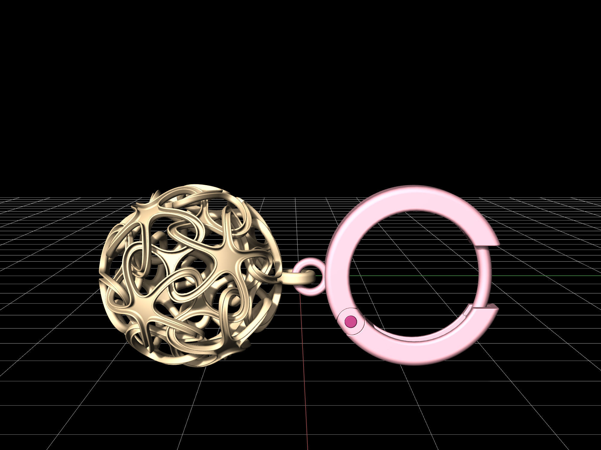 Stars Ball earrings 3D print model_8