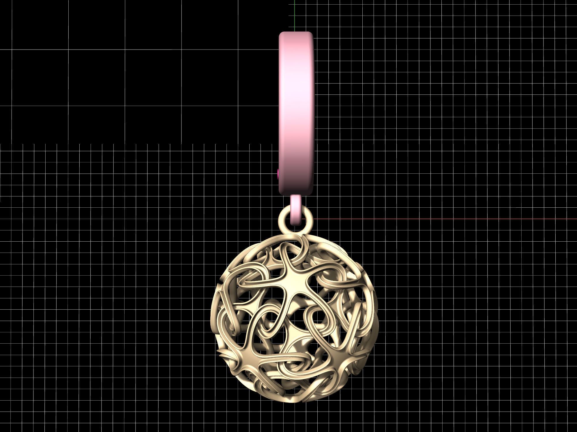 Stars Ball earrings 3D print model_7