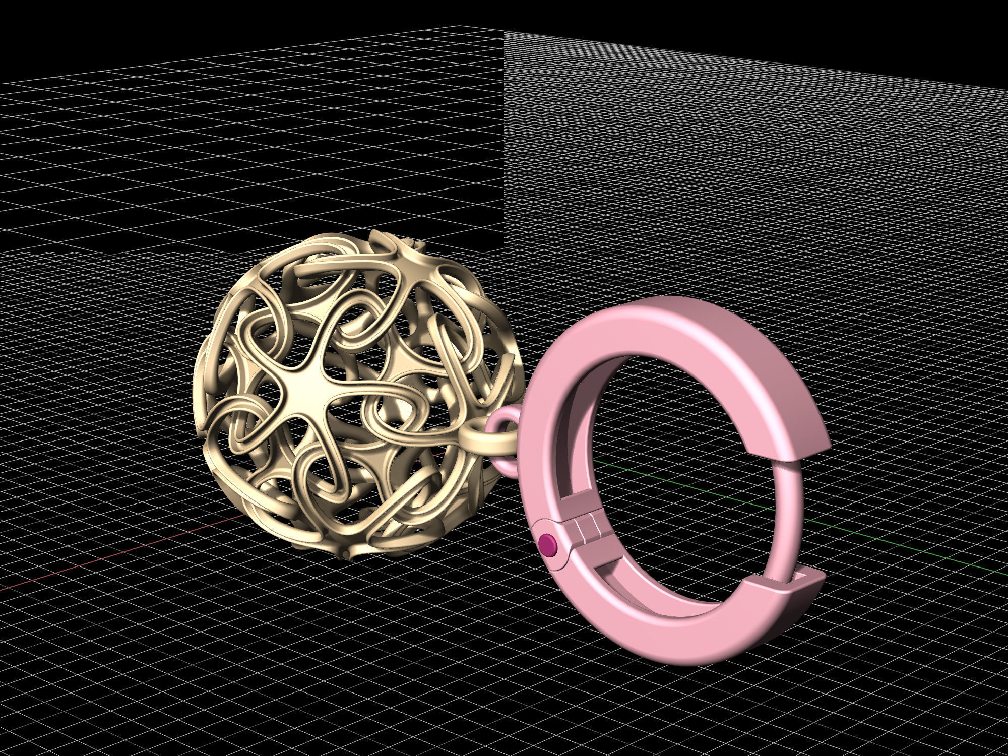 Stars Ball earrings 3D print model_6