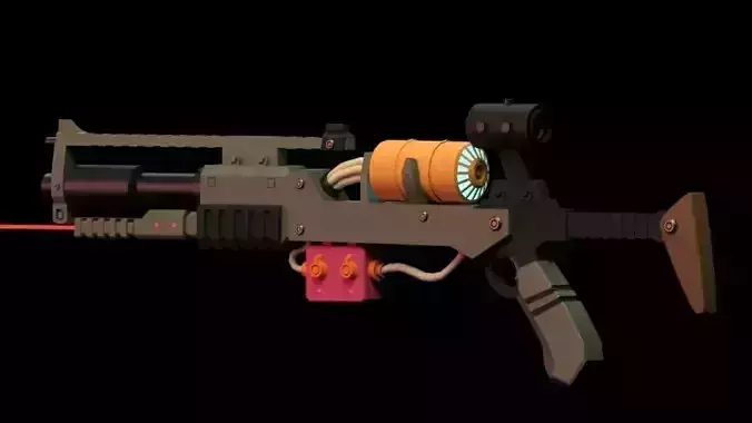 Sci-Fi Laser Rifle Low-poly 3D model
