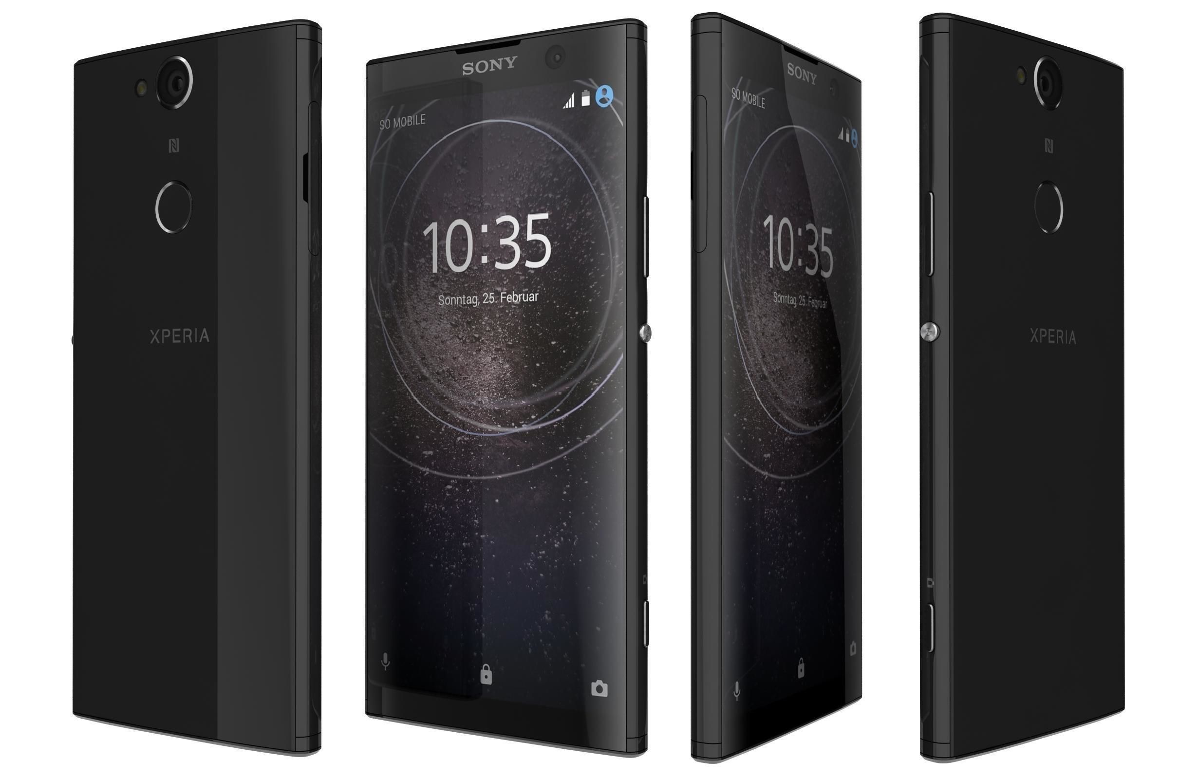 Sony Xperia XA2 Plus Black 3D model_1