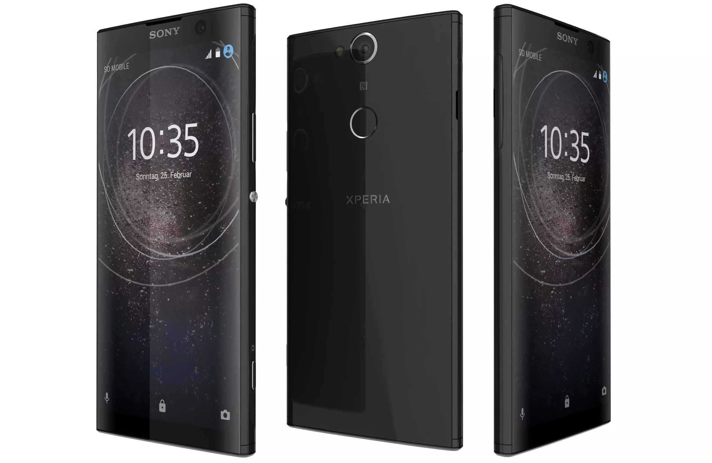 Sony Xperia XA2 Plus Black 3D model_0