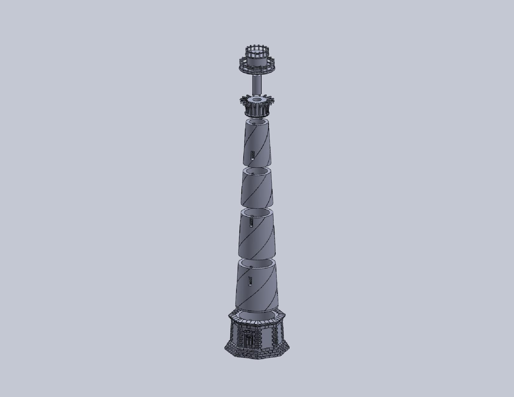 Cape Hatteras Lighthouse Lamp 3D print model_3