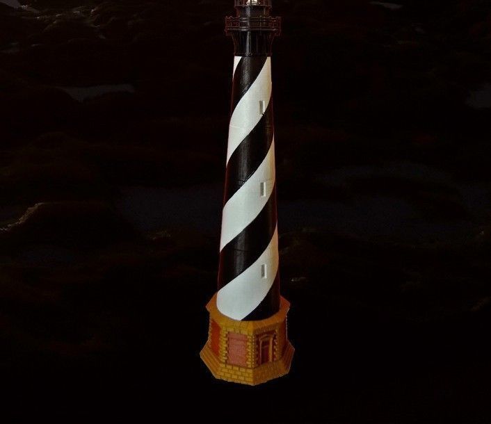 Cape Hatteras Lighthouse Lamp 3D print model_1