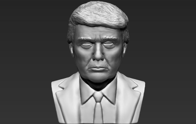 President Donald Trump bust 3D printing ready stl obj formats 3D print model