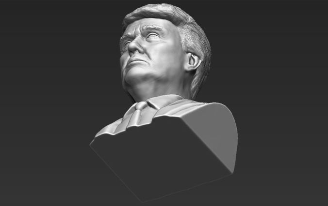 President Donald Trump bust ready for full color 3D printing 3D print model_50