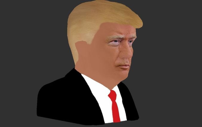 President Donald Trump bust ready for full color 3D printing 3D print model_26