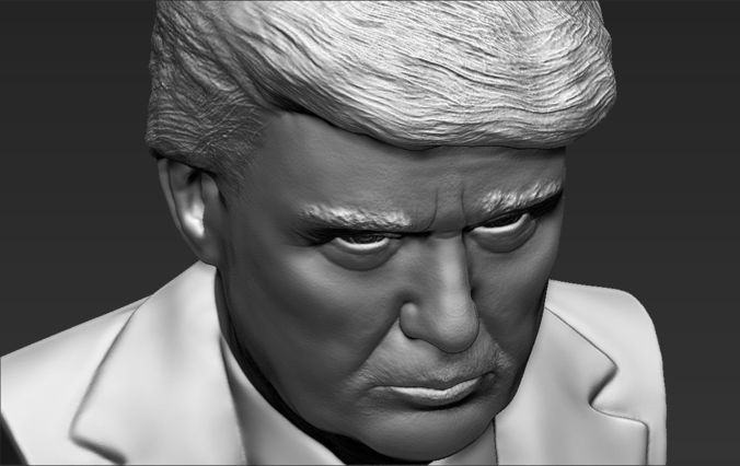President Donald Trump bust ready for full color 3D printing 3D print model_31