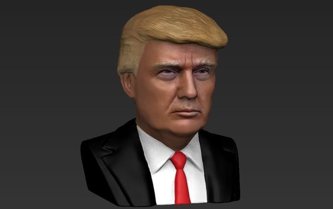 President Donald Trump bust ready for full color 3D printing 3D print model_23