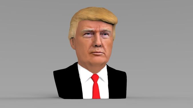 President Donald Trump bust ready for full color 3D printing 3D print model_4