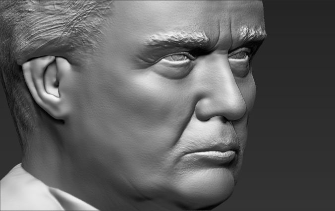 President Donald Trump bust ready for full color 3D printing 3D print model_32