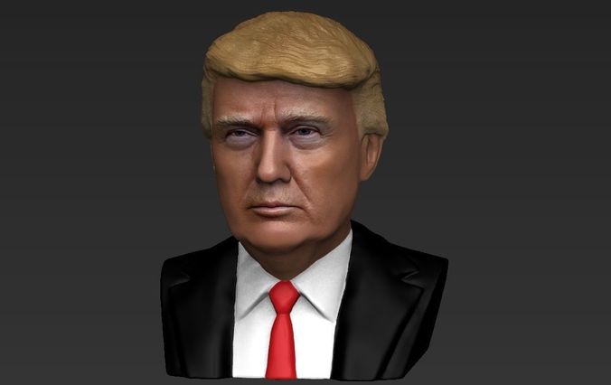 President Donald Trump bust ready for full color 3D printing 3D print model_24
