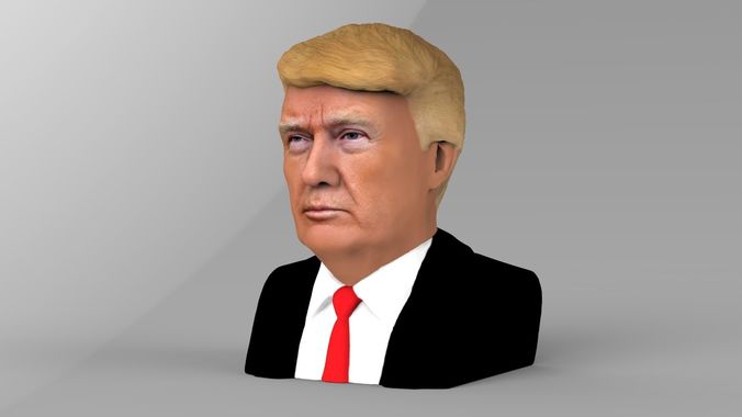 President Donald Trump bust ready for full color 3D printing 3D print model_2